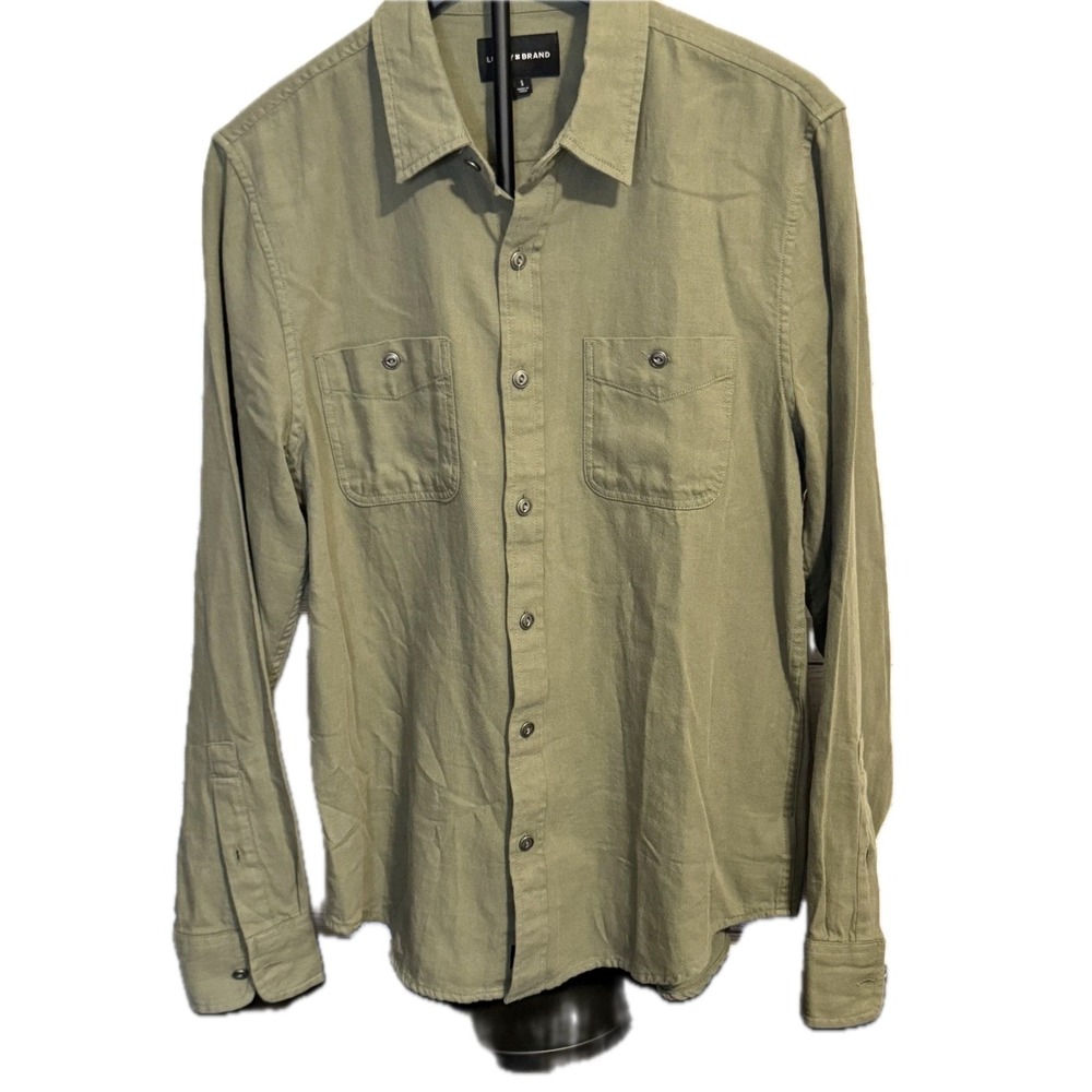 Lucky Brand Men's Green Long Sleeve Button Up Shirt S 100% Cotton VGC